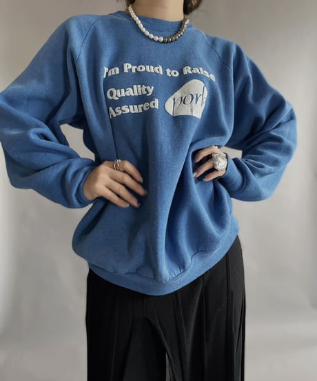 【USED】 Long Sleeved Sweat Shirt 'I'm proud to raise.' / 230128-006