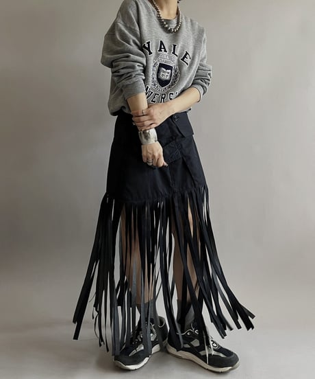 【RE;CIRCLE】 RE Trench Fringe Skirt Navy / 240407-027