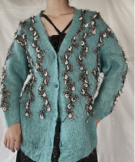 【USED】    Mohair Knit Cardigan/211216-015