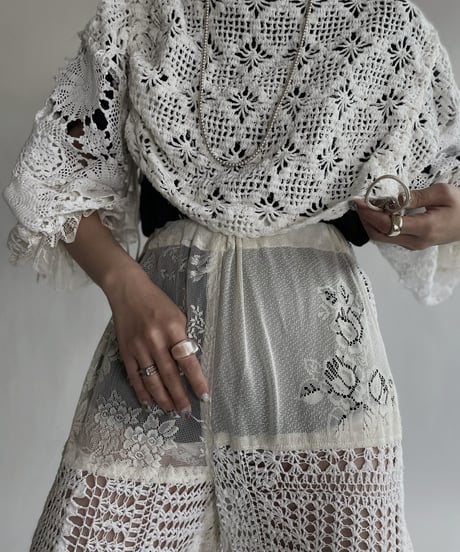 【RE;CIRCLE】 RE Crochet Lace Drawcord Top / 220526-039
