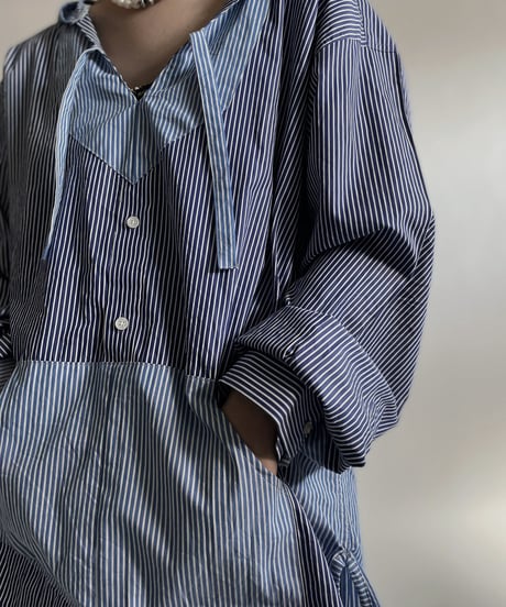 【RE;CIRCLE】 RE Stripe Shirt Mexican Hoodie / 220423-026
