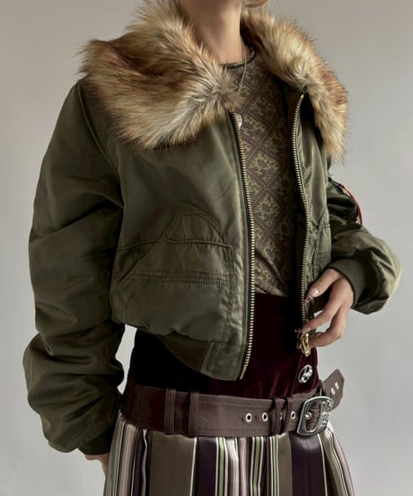 【RE;CIRCLE】  RE MA-1 Fur Collar Short Jacket/ 251120-001