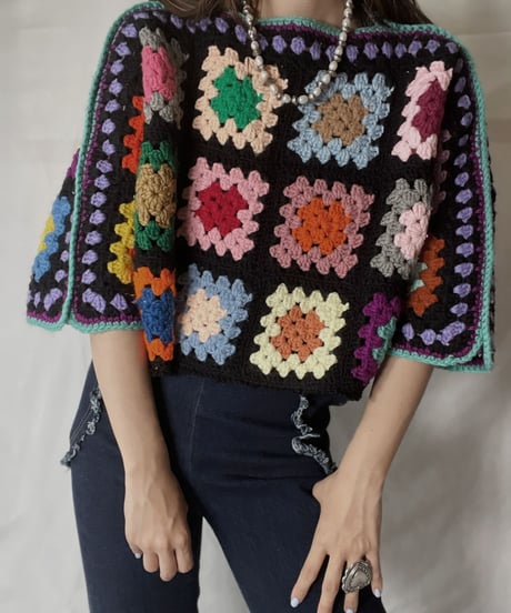 【RE;CIRCLE】 RE Granny Knit Top③/211014-003