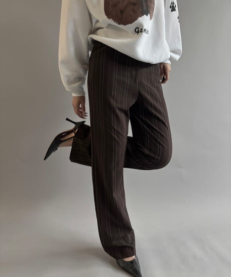 【USED】  Stripe slacks / 250927-004