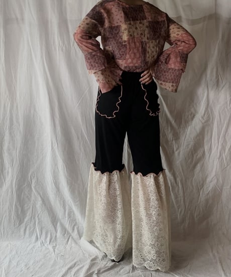 【USDE】 Paisley Patterned See-through Top/210324-40