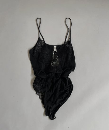 【USED】 Lace Patterned Leotard Camisole Top/240414-017