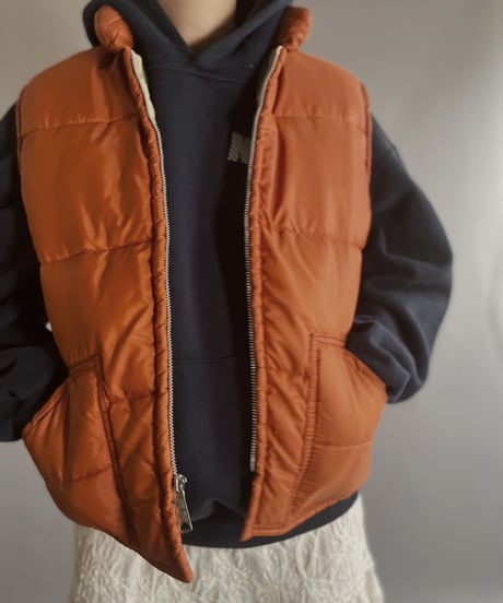 【USED】 A&M INDUSTRIES Down Vest Orange / 221224-026