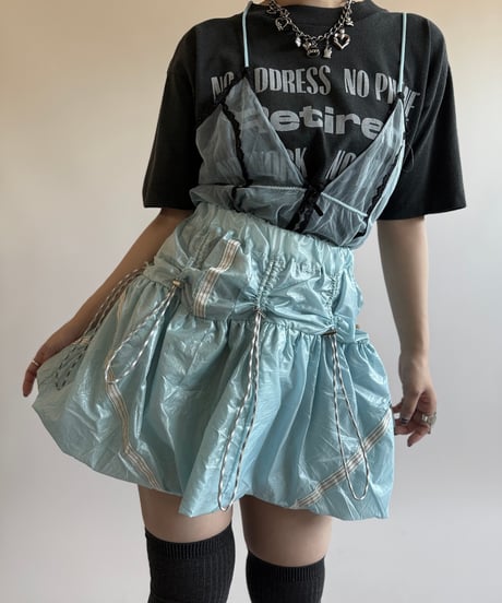【RE;CIRCLE】 Re French Army Parachute Skirt Balloon Mini Sax Blue / 250424-002