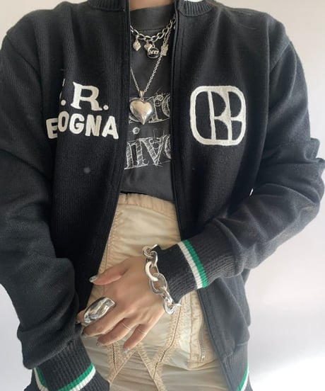 【USED】 C.R. BOLOGNA Zip Up Knit Top/241124-013