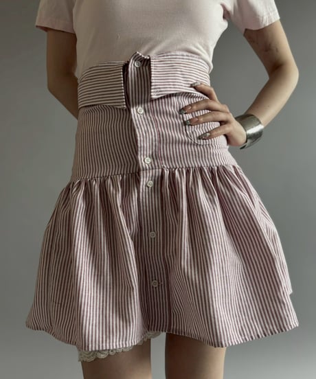 【RE;CIRCLE】  RE Stripe Shirt Mini One-Piece / 260611-001