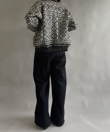 【USED】 Made in Norway  Wool100% Tirolean Knit Top /240120-019
