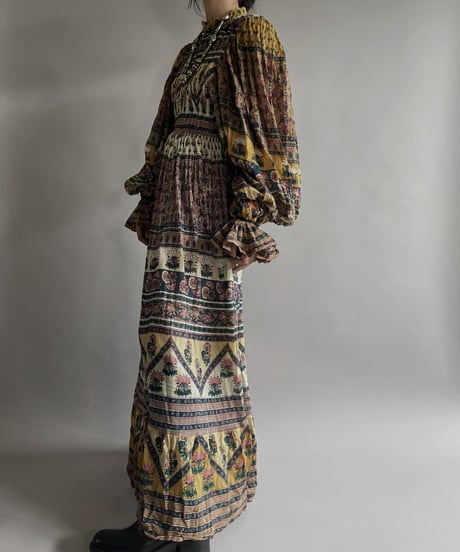 【RE;CIRCLE】 RE Indian Cotton Balloon Sleeved One-piece / 220901-007
