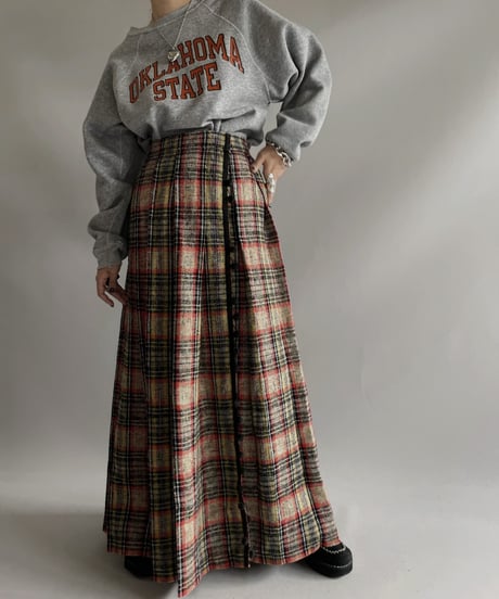 【USED 】 Tartan Check Wrap Long Skirt/ 231202-008
