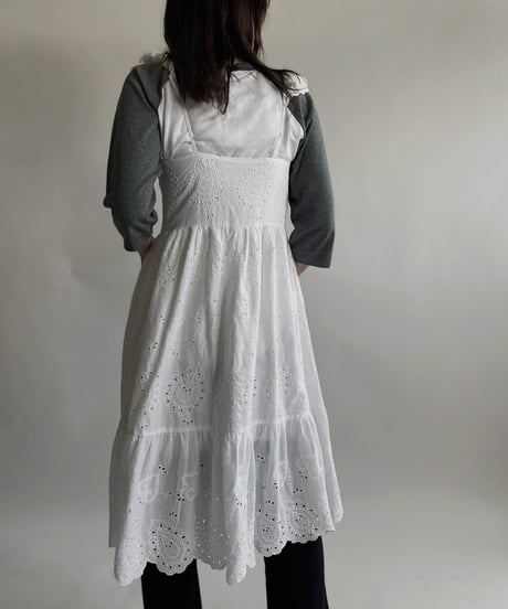【USED】 White Cotton Camisole One-piece / 220423-048