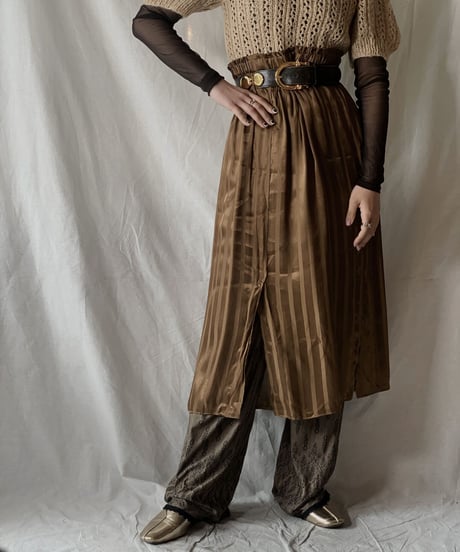 【USED】Poly Long Skirt/210217-050