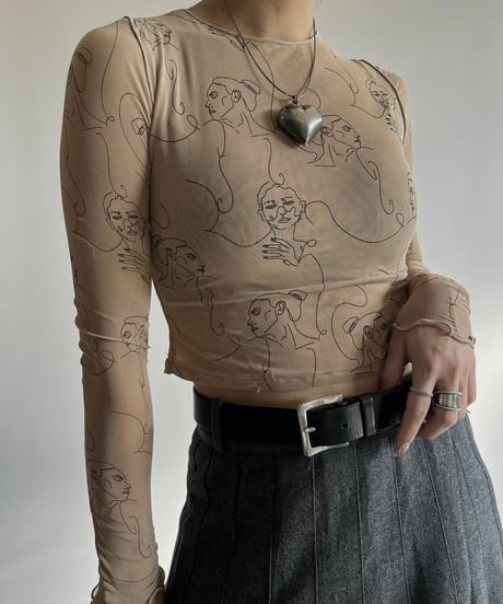 【USED】 MICAS Pattern Sheer Top/250118-024