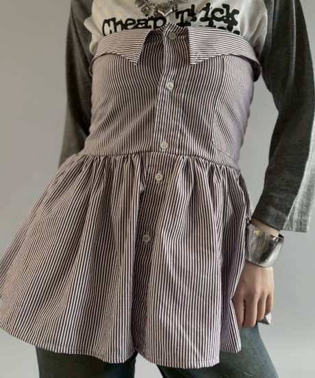 【RE;CIRCLE】  RE Stripe Shirt Mini One-Piece / 260611-009
