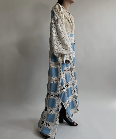 【RE;CIRCLE】 RE Crochet Lace Open Collar One-piece / 220427-034