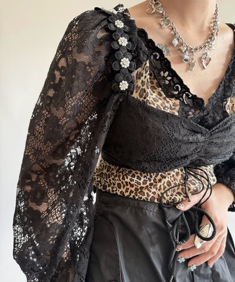 【USED】 Lace Pattern Bolero Top  /250322-018