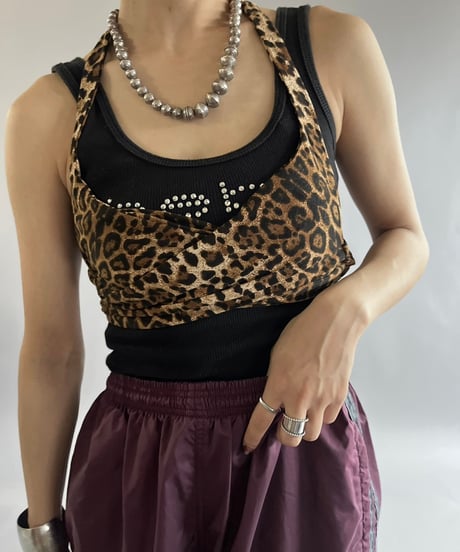 【USED】Leopard Pattered Camisole Top /240907-032