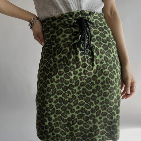 【USED】 Leopard Patterned Mini Skirt/  240224-021