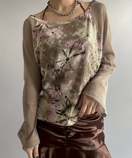 【USED】 YESSICA Mesh Sleeve Design Top  /251012-001