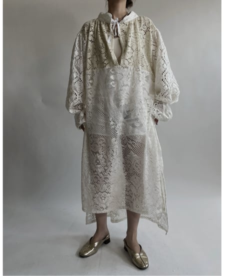 【RE;CIRCLE】 RE Crochet Lace Open Collar One-piece / 220427-030