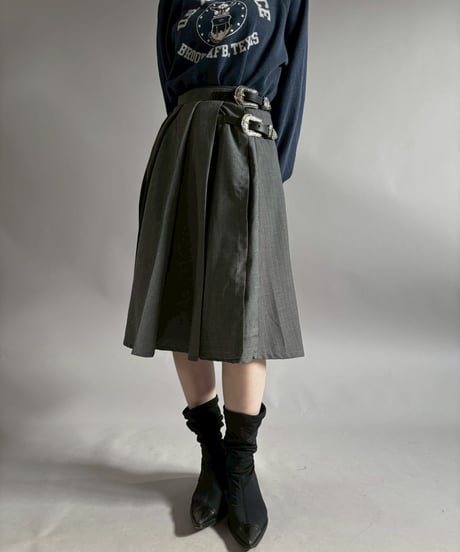 【RE;CIRCLE】 RE Suit Pleats Wrap Skirt/ 260108-007
