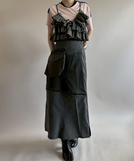 【RE;CIRCLE】 RE Suit Asymmetry Long Skirt/ 250717-007
