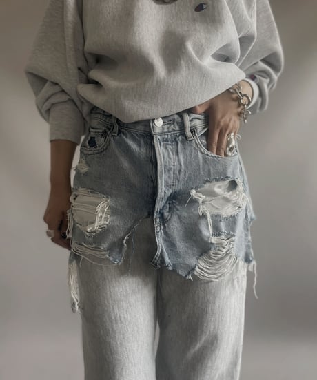 【USED 】CUT OFF Denim Skirt / 231014-005