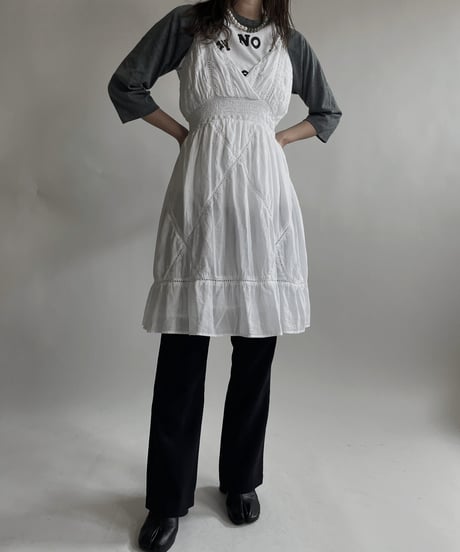 【USED】 White Cotton Camisole One-piece / 220423-045
