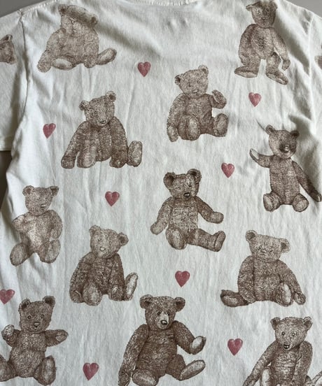【USED】 Made in USA 90's Bear Patterned T-Shirt /240720-001
