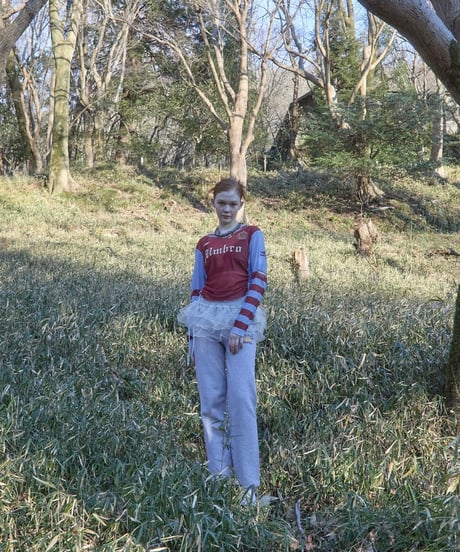 【NEW】Chinatsu Aoyama × UMBRO Tule Tee Burgundy  /  250315-002