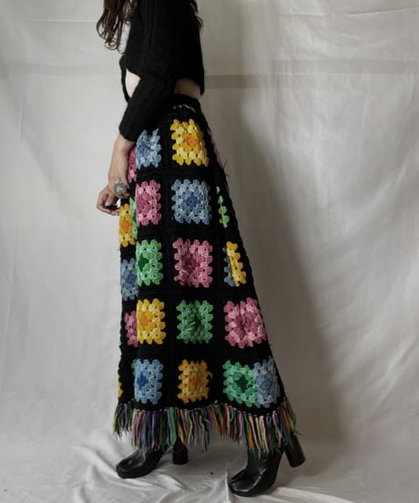 【RE;CIRCLE】 RE Granny Knit Long Skirt⑤/211014-025