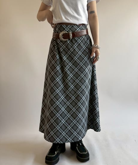 【USED】 Check Long Skirt  /250802-014