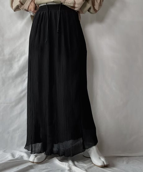 【USED】 Poly Pleats Long Skirt②/210921-034