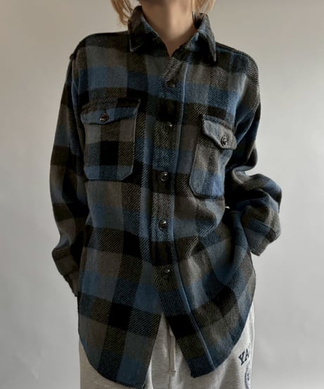 【USED】 MELTON Flannel Shirt Jacket /251025-016