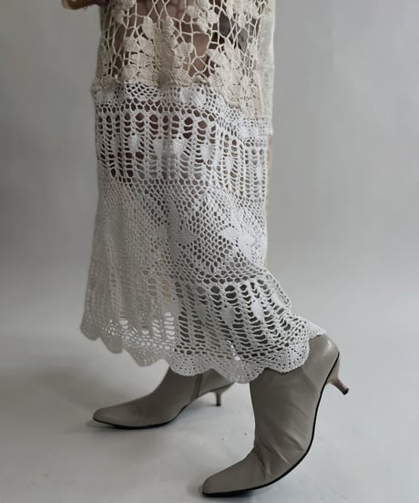 【RE;CIRCLE】 RE Crochet Lace Patchwork One-piece / 220526-009