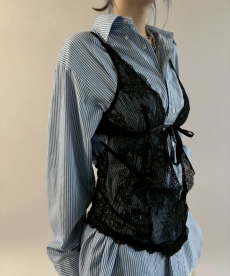 【USED】 Lace Pattern Camisole Leotard Top / 260307-017