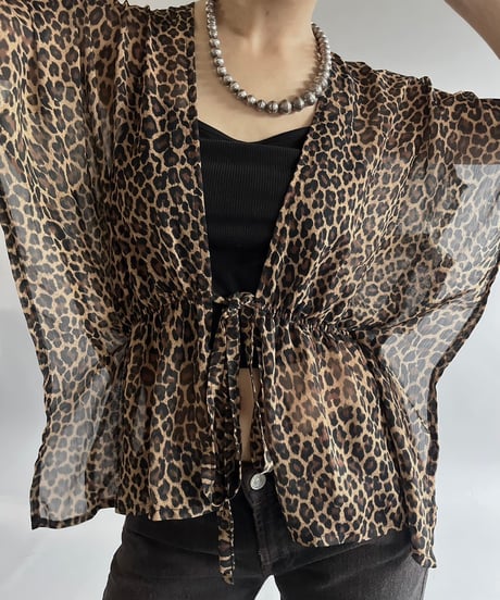 【USED】Leopard Patterned Sheer Top /240907-023