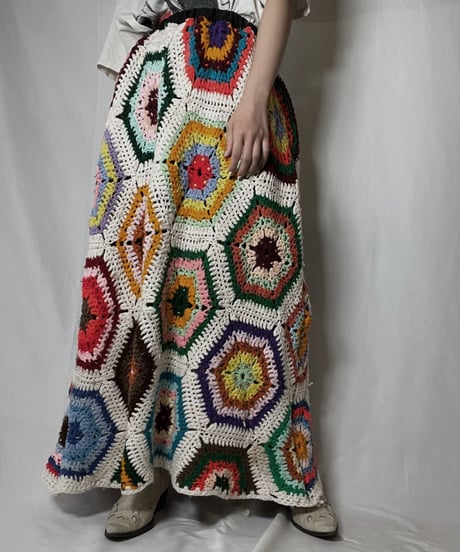 【RE;CIRCLE】 RE Granny Knit Long Skirt③/210917-006