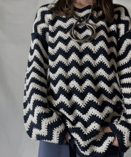 【USED】  Crochet Knit L/S Top ④/211014-038