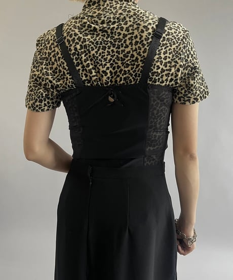 【USED】Lace Patterned Sheer Camisole Leotard Top /240907-025