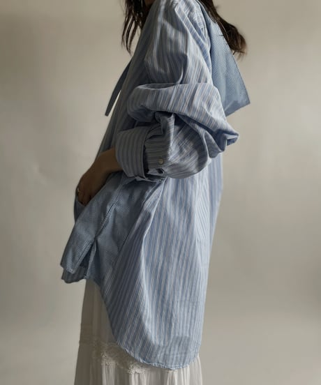 【RE;CIRCLE】 RE Stripe Shirt Mexican Hoodie / 220423-037
