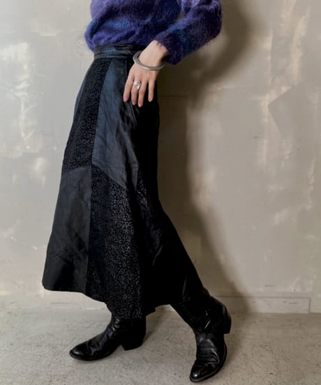 【USED】 Leather Flared Skirt / 201121-002