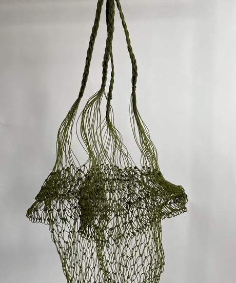 【USED】 Lecabas Mesh Bag Plain Khaki 6 / 220416-082