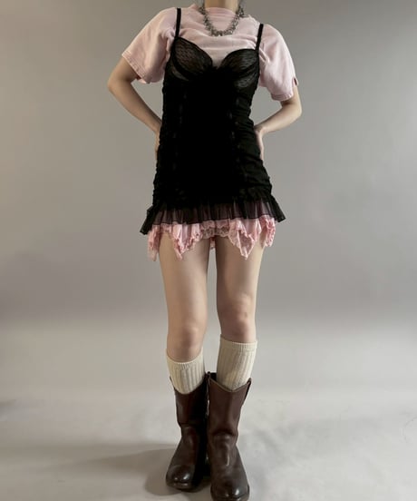 【USED】 Dot Pattern Frill Design Camisole Top/ 260307-031