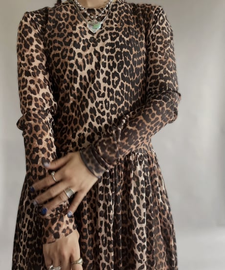 【USED】 GANNI Poly Leopard Patterned One-piece / 230401-031