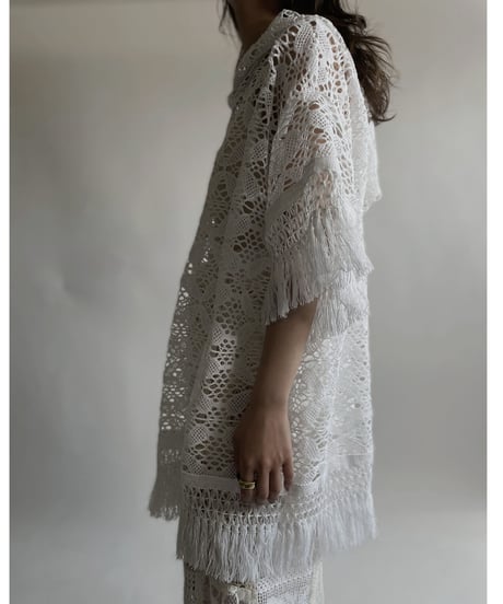 【RE;CIRCLE】 RE Crochet Lace S/S Hoodie / 220427-025