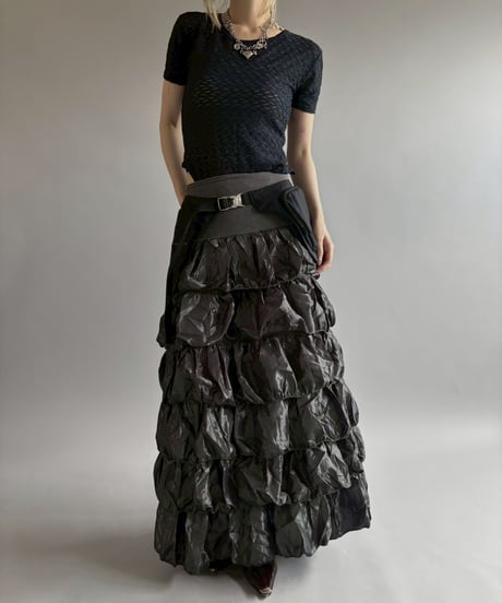 【USED】 Shiny Tiered Skirt /260613-002